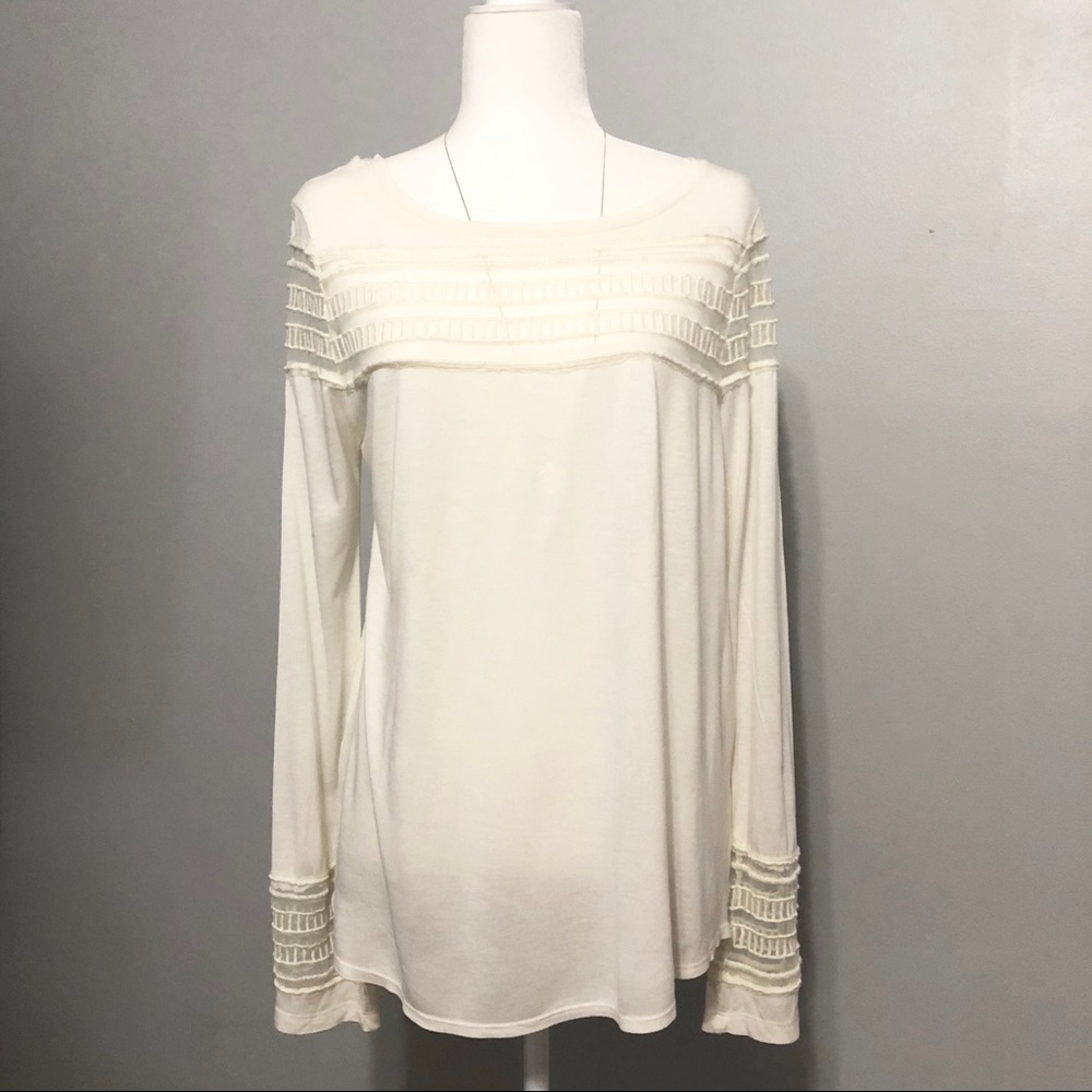 Free People Longsleeve Cream Blouse